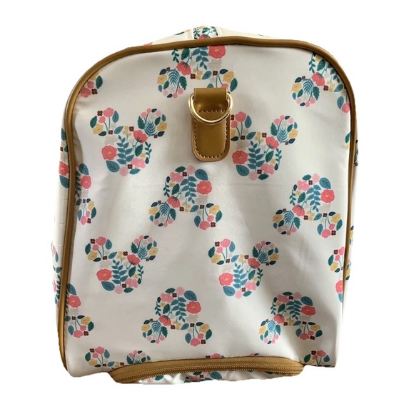 Bioworld Disney Mickey Mouse Rolling Duffle Bag 20" Carry On Travel Floral NWT - Picture 3 of 16